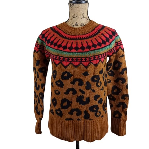 Anthropologie Maison Scotch Scotch & Soda Pop Wool Leopard Sweater NWT -N652